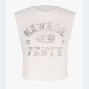 Savage X Fenty Gray Logo Muscle Tee Basic